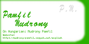 pamfil mudrony business card